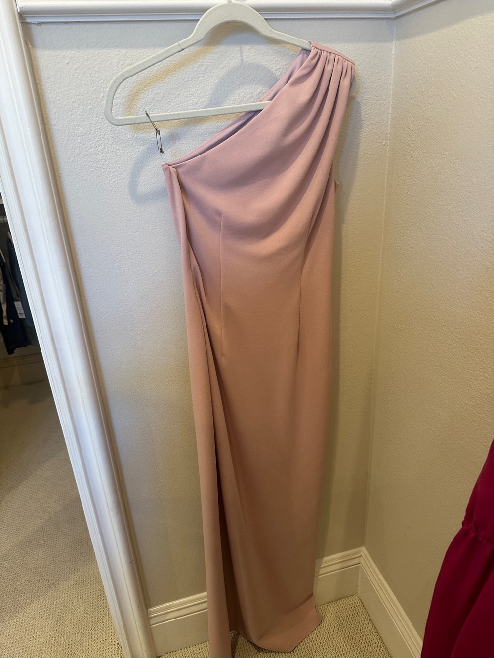 Katie May One-Shoulder Maxi Dress in Blush